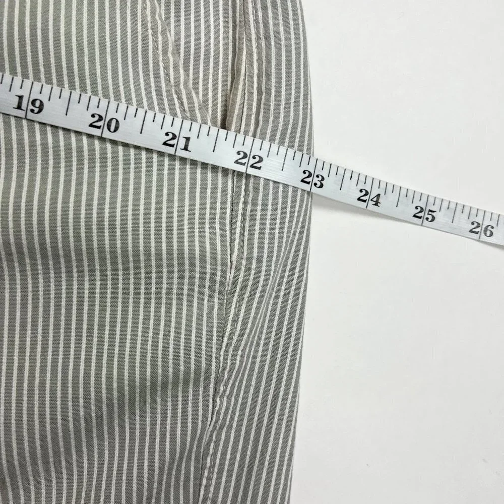 J. Crew Shorts Men's Size 36 Grey White Striped Flat Front Club Bermudas